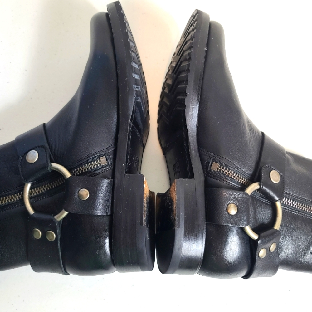 FRYE Veronica Short Harness Moto Western Boots in Black Size 7 - Picture 10 of 15